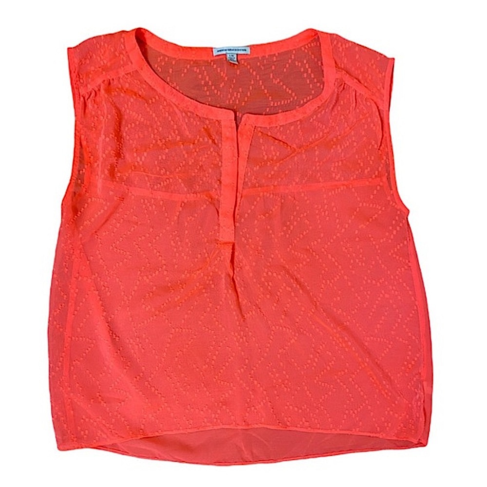 American Eagle Sheer Neon Sleeveless Top
